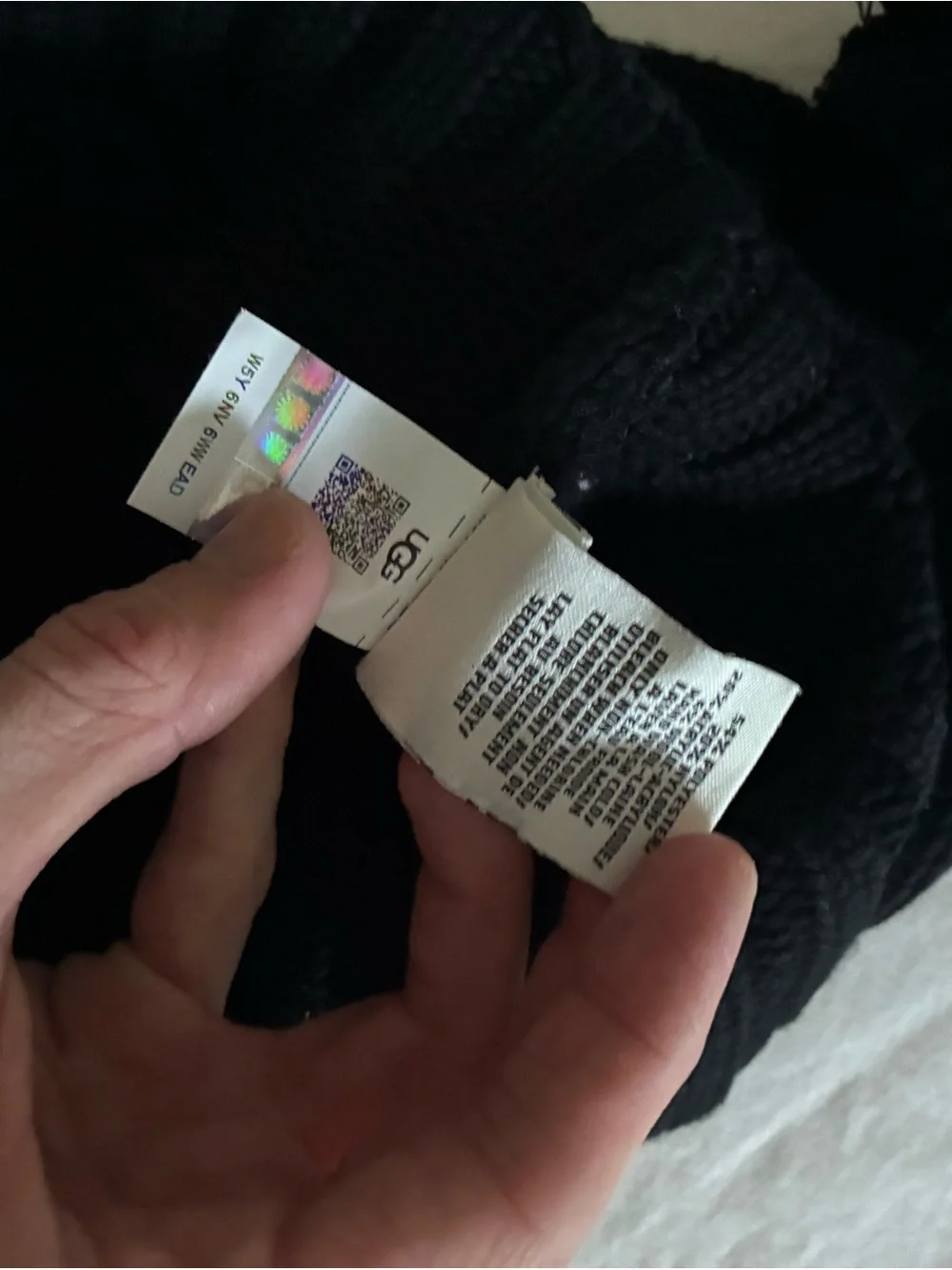 UGG Black Knit Pom Pom Beanie